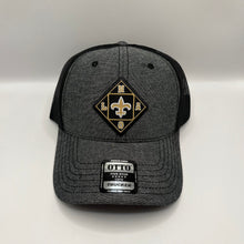Load image into Gallery viewer, Saints Chambray Black Trucker Hat
