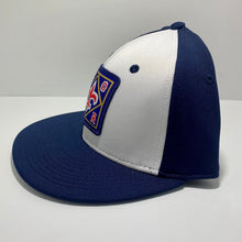 Load image into Gallery viewer, NOLA Fitted Flat Bill Navy/ White