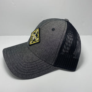 Saints Chambray Black Trucker Hat