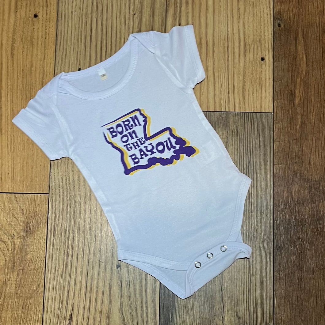 Born on the Bayou Toddler Bodysuit White