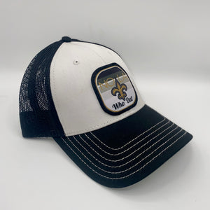Saints Gradient Trucker Hat Black & White