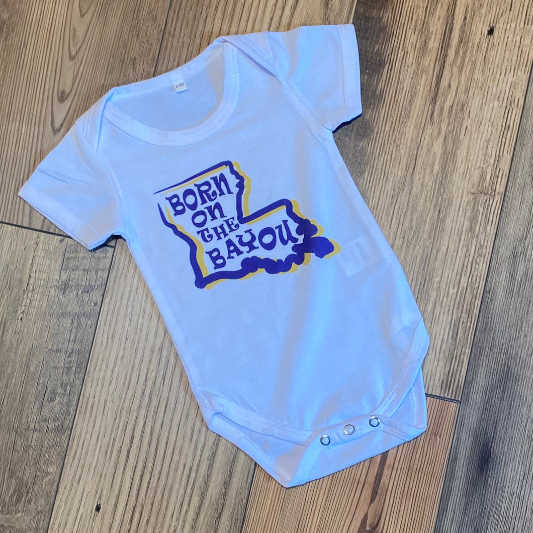 Born on the Bayou Toddler Bodysuit White
