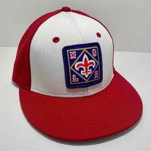 Load image into Gallery viewer, NOLA Fitted Flat Bill Red/ White
