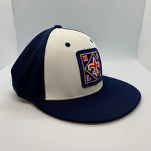 Load image into Gallery viewer, NOLA Fitted Flat Bill Navy/ White

