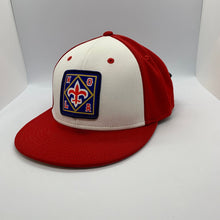 Load image into Gallery viewer, NOLA Fitted Flat Bill Red/ White
