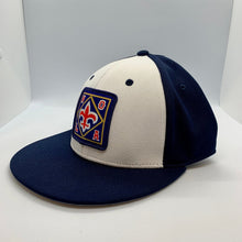 Load image into Gallery viewer, NOLA Fitted Flat Bill Navy/ White
