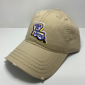 LSU Born on the Bayou Distressed Dad Hat