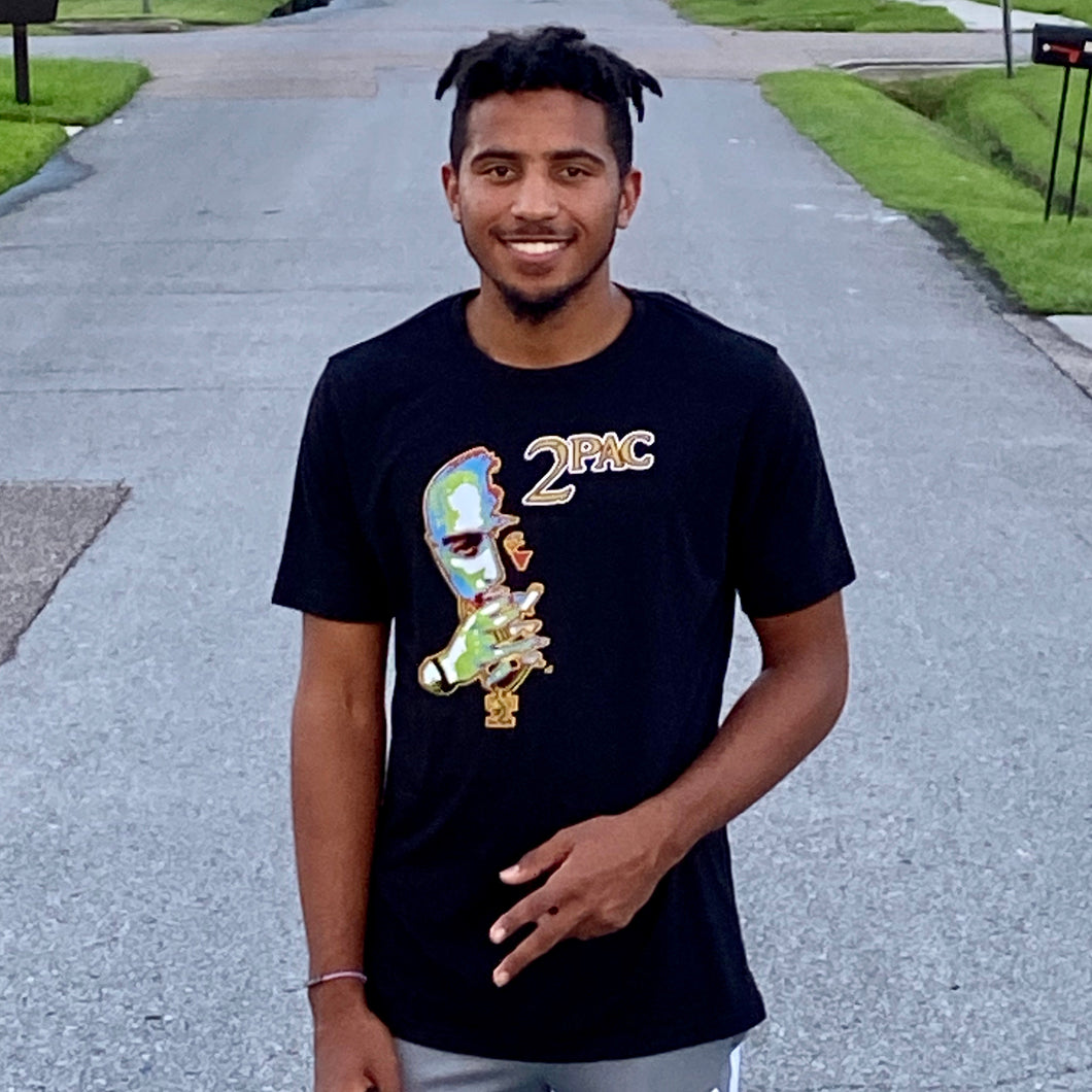 Tupac Fine Art Crewneck T-Shirt Black