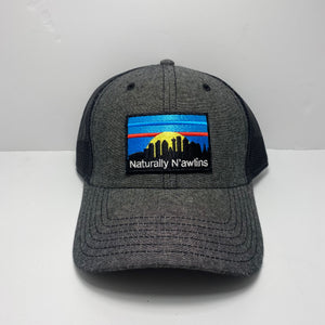 Naturally N’awlins Chambray Black Trucker Hat