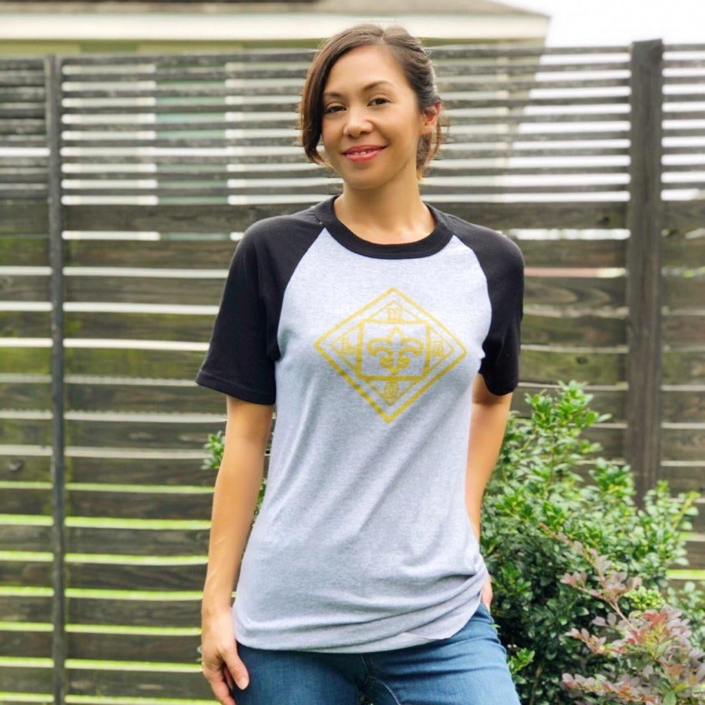NOLA Unisex Black & Grey Raglan