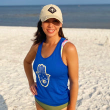 Load image into Gallery viewer, Women’s Hamsa Blue Tank Top
