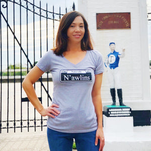 Naturally N'awlins Women’s Grey V-Neck