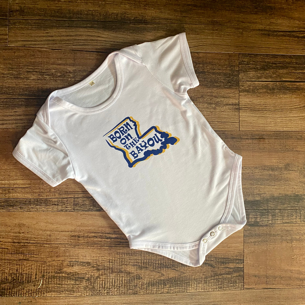 Born on the Bayou Toddler Bodysuit White