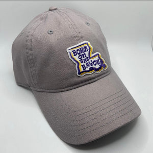 Born on the Bayou LSU Dad Hat Gray