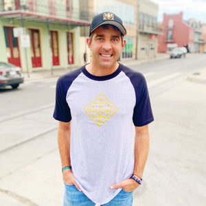 New Orleans Saints Short Sleeve Unisex Raglan T-Shirt Black/Grey