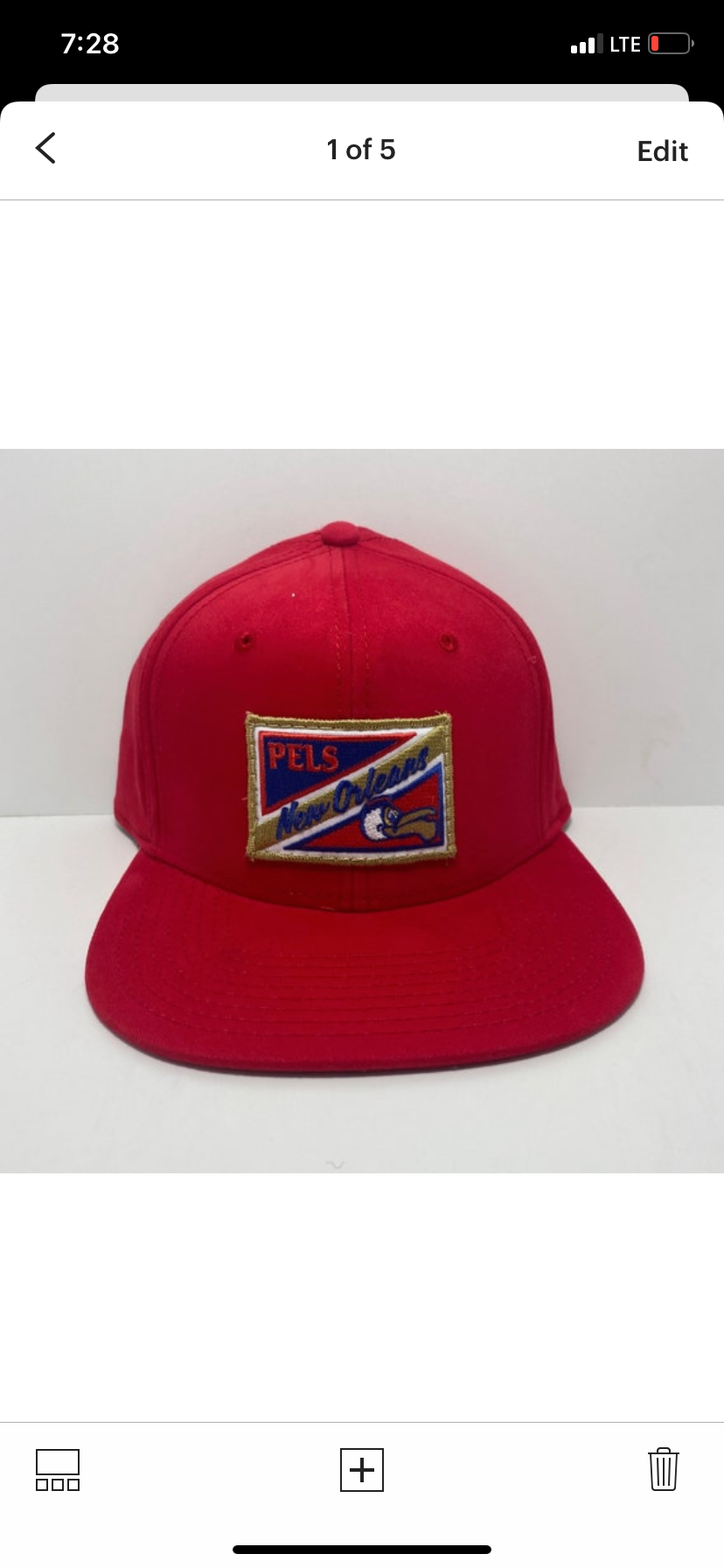 Pelicans Red Flatbill Snapback