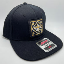 Load image into Gallery viewer, Saints Black Flex Fit Flatbill Hat
