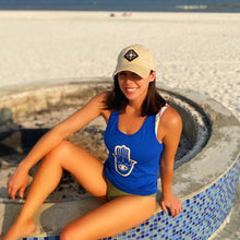 Load image into Gallery viewer, Women’s Hamsa Blue Tank Top
