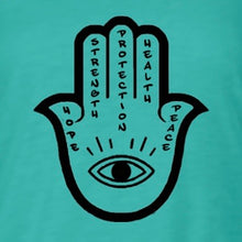 Load image into Gallery viewer, Women’s Hamsa Teal Tank Top
