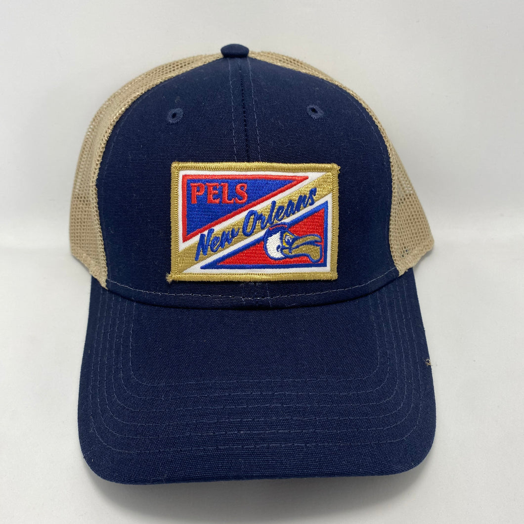 Pelicans Navy/ Tan Low Profile Trucker