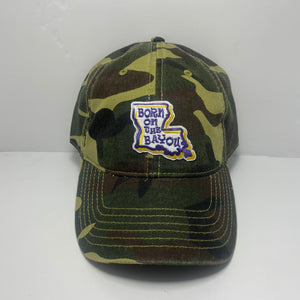 Born on the Bayou LSU Camouflage Dad Hat