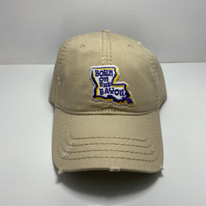 LSU Born on the Bayou Distressed Dad Hat