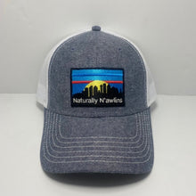 Load image into Gallery viewer, Naturally N’awlins Chambray Blue Trucker Hat
