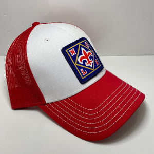 Red and White NOLA Trucker