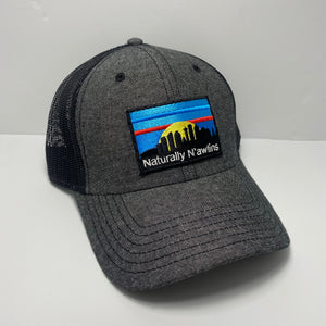 Naturally N’awlins Chambray Black Trucker Hat