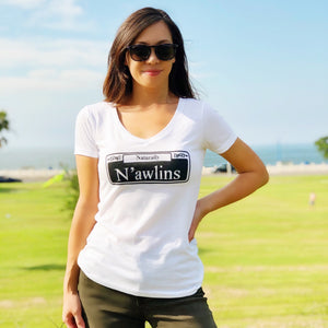 Naturally N’awlins Women’s White V-Neck