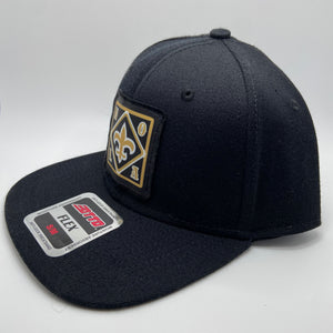 Saints Black Flex Fit Flatbill Hat