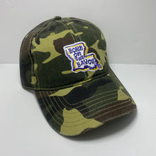 Load image into Gallery viewer, Born on the Bayou LSU Camouflage Dad Hat
